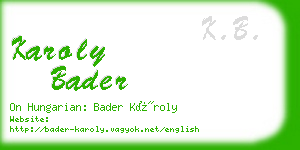 karoly bader business card
